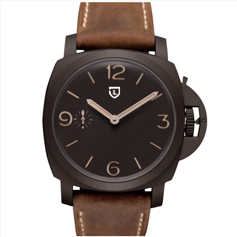 

Custom Luxury Men Automatic Mechanical Black Stainless Steel Titanium Green Rubber Luminous pam375 noob factory Rolexable