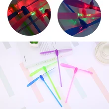 2 шт., креативные Детские Обучающие ностальгические игрушки из бамбуковой стрекозы, светящиеся Вращающиеся двойные летающие листья, пластиковые DIY игрушки