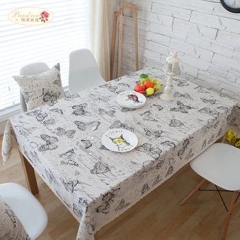 

Proud Rose Rural Linen Butterfly Tablecloth Table Cover Table Runner Pillowcase Household Tea Table Cloth Chair Cushion