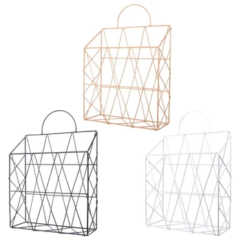 

azine Holder Wall Mounted Newspaper Periodical Book Document File Organizer Basket Metal Storage Shelf