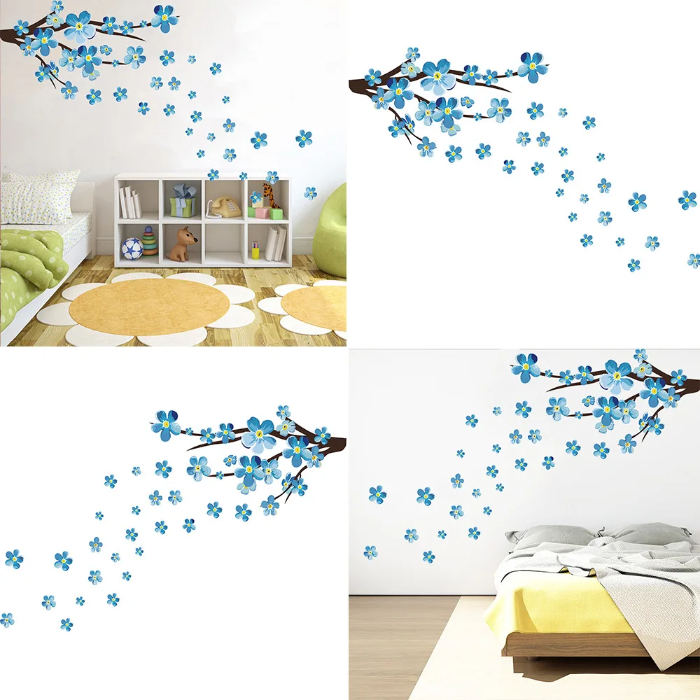 

New BluePlum blossom Wall Sticker Art Decals Living room Children's Room wall background decorations sticker  