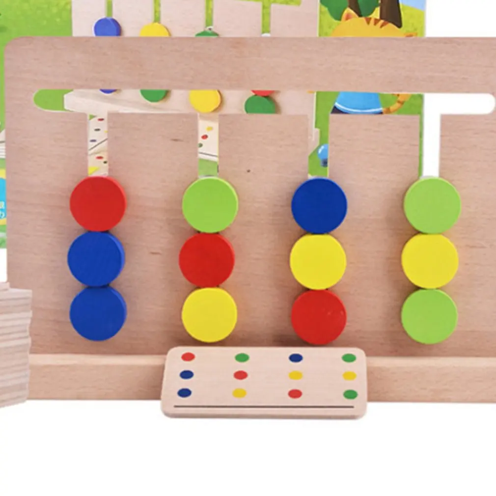  Baby Wooden Toy four-color game Montessori enlightenment teaching aids toys for Early Childhood Edu - 4000386341775