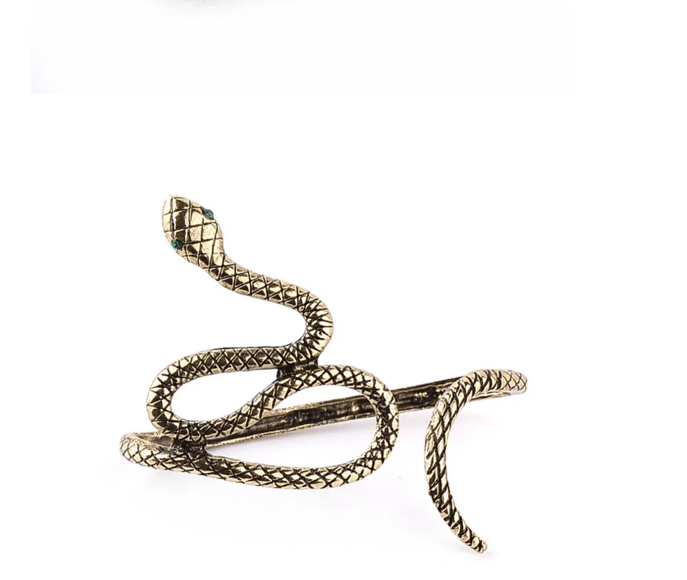 Индивидуальность ретро большая змея браслет 3 цвета золото серебро бронза сплав дамы браслет животных ювелирные изделия