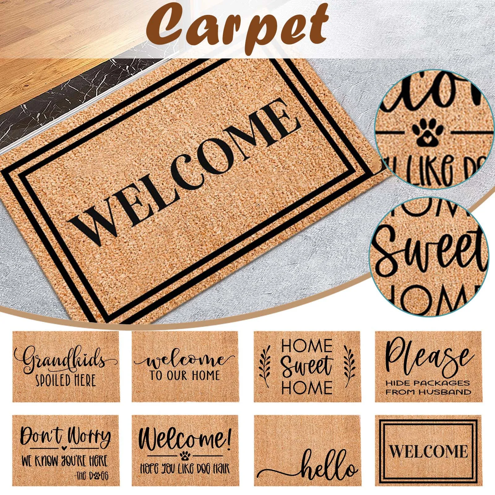 

hot Coir Welcome Mats For Front Door Funny Door Mats Outside Entrance Doormat Rug Kitchen Carpet Decorative Colorful Home Decor