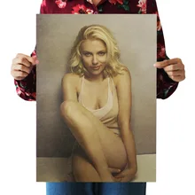 [B117] Scarlett Johansson a-Ретро плакат из крафт-бумаги экран для помещений кафе декоративная живопись