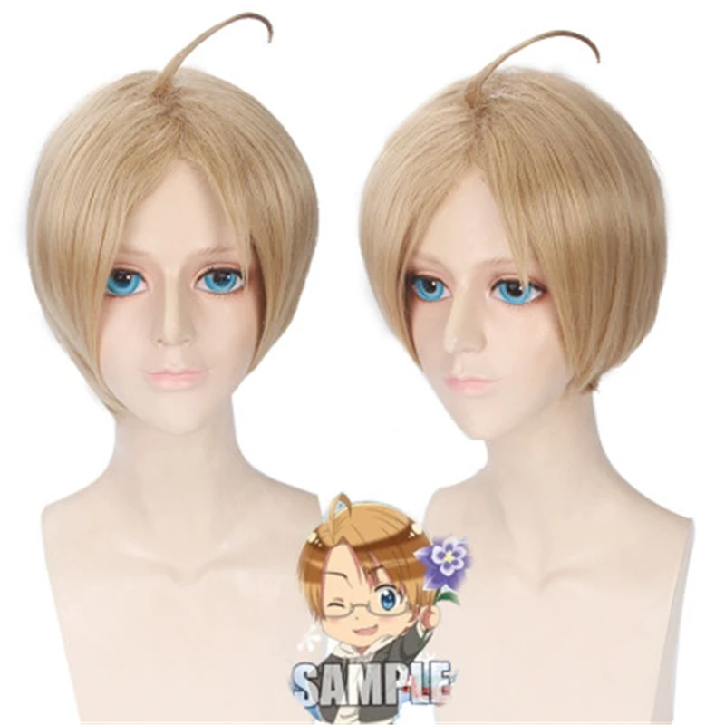 

Anime Aph Hetalia Axis Powers America Alfred F Jones Cosplay Wig Short Heat Resistant Synthetic Hair for Men Women Costume Wigs