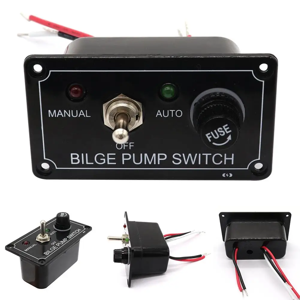DC 12V Car Caravan RV Yachts Marine Bilge Pump Switch Panel with LED
