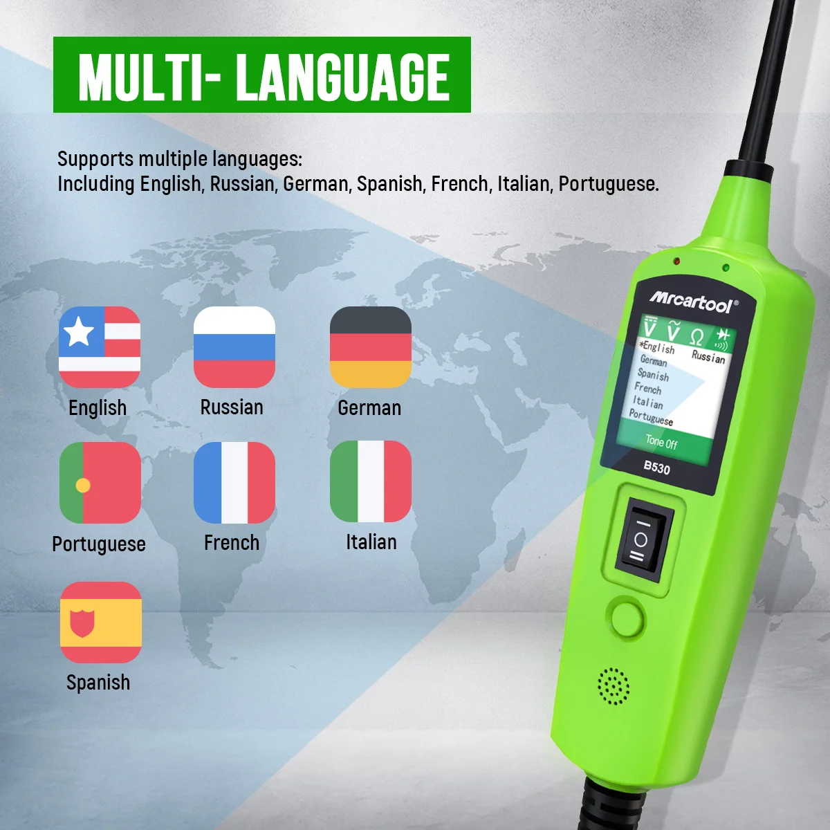 Tester Elettrico Per Auto MRCARTOOL B550 - Diagnostica 12V/24V Per Circuiti Alimentazione - Con Sonda E Cavo Prolunga - Foto 6