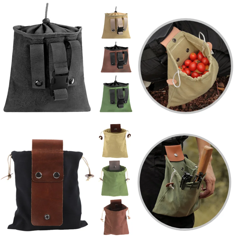 thumbnail image 2 of Leather Canvas Bushcraft Foraging Bag 2 of 13