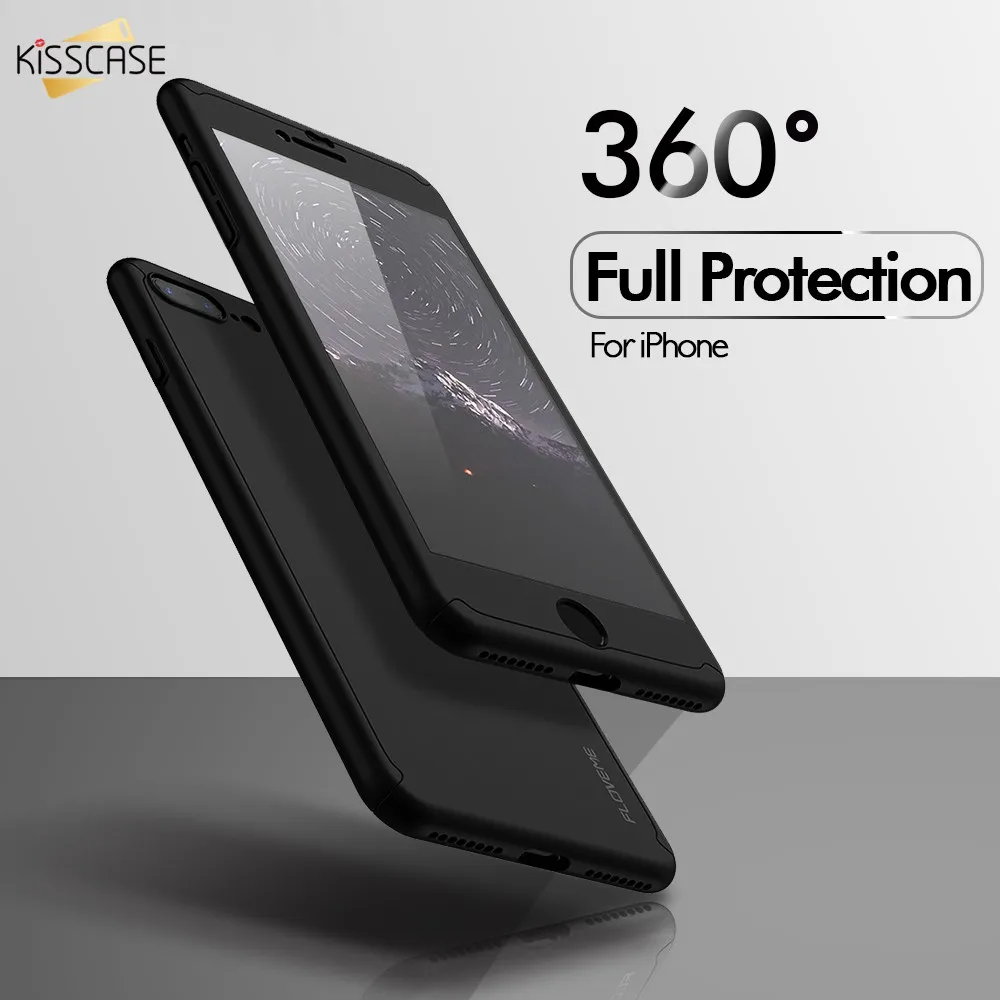 KISSCASE 360 Защитный чехол для iPhone 11 pro Max XR 7 XS 8 Plus X стеклянная передняя крышка 6S 6