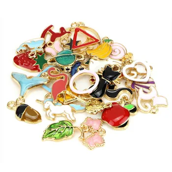 

30PCS Mixed Enamel Beads Pendants Charms Craft DIY Jewelry Findings