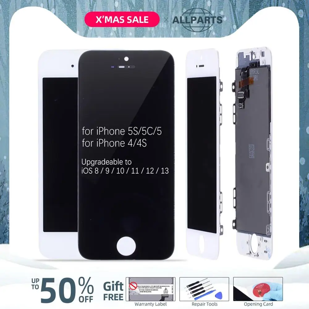 AAA OEM Дисплей для iPhone 5S LCD в сборе с тачскрином на рамке For iPhone 5 LCD for iPhone 4 4S 5C черный белый