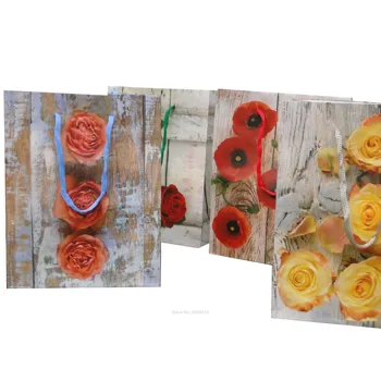 

Gift bags Bagland, "Flowers 13", Paper-160g/m2, pack of Saving-12 To. Assorted, 12cm x 22cm x 6,5cm