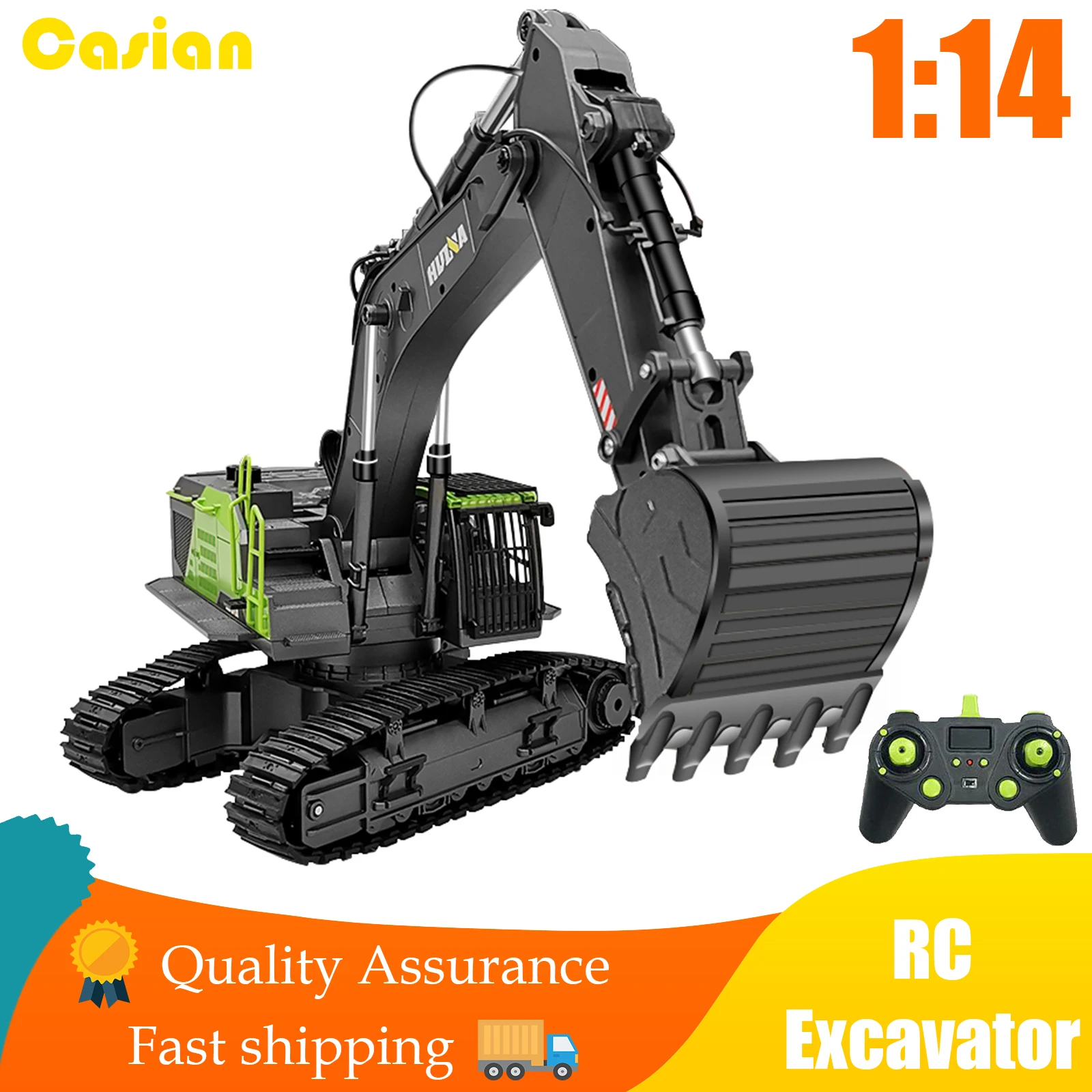 Экскаватор Huina 1/14 Радиоуправляемый грузовик из сплава гусеницы 2 4 ГГц