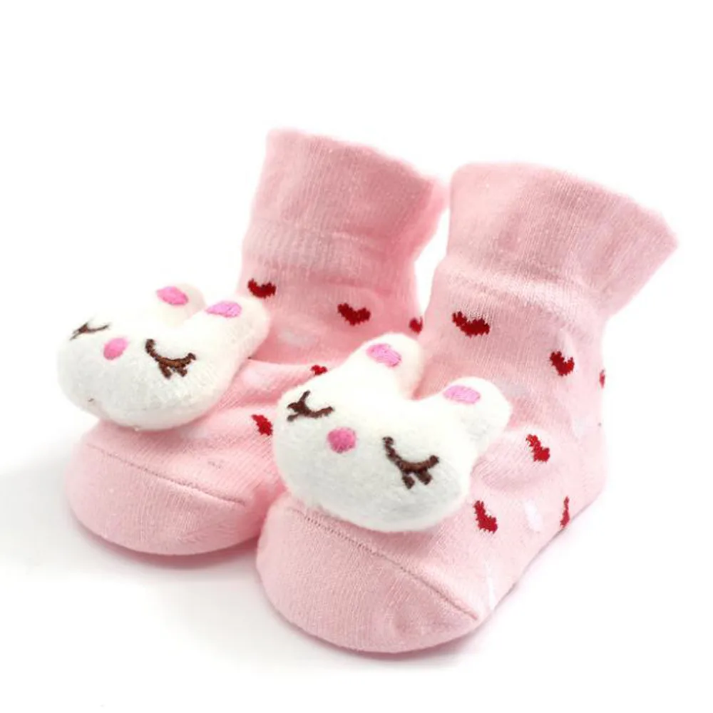 Baby winter socks newborn toddler baby girls boys anti-slip socks infant cartoon warm slipper socks baby boot socks shoes