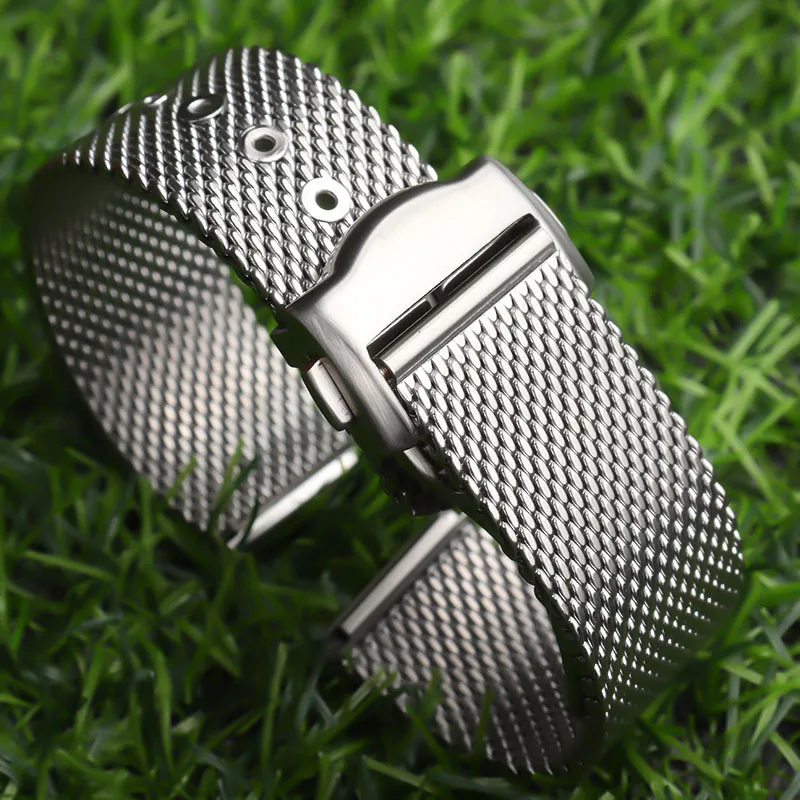 20mm High Quality Titanium Steel Braided Watchband Replacement for Omega 007 Seamaster James Bond Watch Strap Deployment Buckle | Наручные