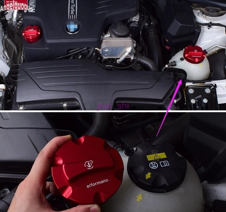 4 colors Car Engine Oil Filler Cap Water Tank Inlet Cap Fuel Cover Car-styling For BMW 1 3 5 7 Series X1 F30 F10 etc accessories