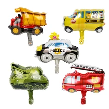 1 шт. мини-танк автомобильные воздушные шары пожарная машина поезд школьный автобус игрушки Детские подарки День Рождения украшения с днем рождения Детские игрушки