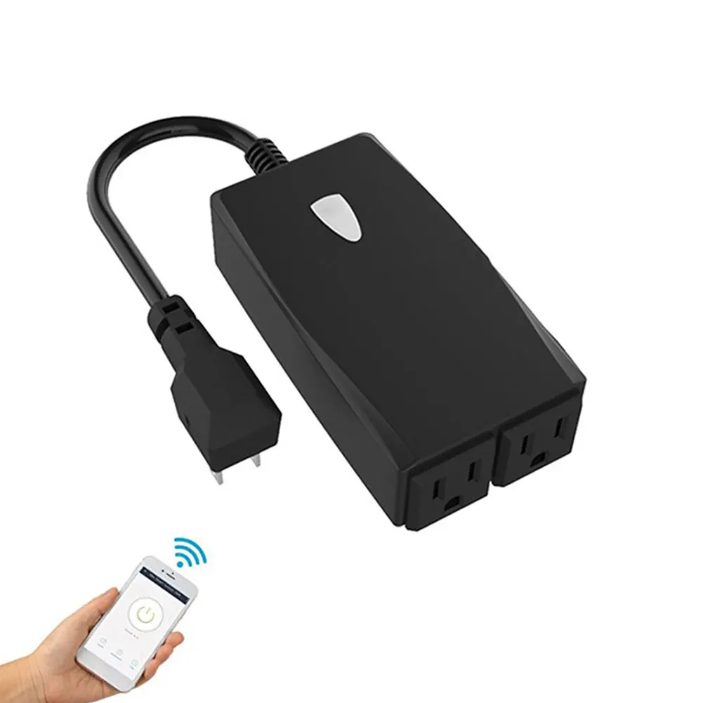 

Voice Control Waterproof Protective Durable Outdoor Practical Safe Wifi Plug Smart Timing With Indicator Home ABS Portable