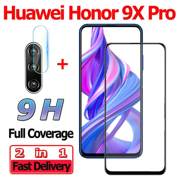 Honor 9X Pro 2-in-1 2 в 1 защитное стекло на Huawei Honor 9X Pro 9 Lite протектор экрана Honor 9 X Pro закаленное стекло на Honor 9 камера стекло хонор 9 лайт защитное стекло хонор 8х стекло ксиоми хонор 8икс про стекло Honor 9 Lite glass - Цвет: Honor 9X Pro 2-in-1