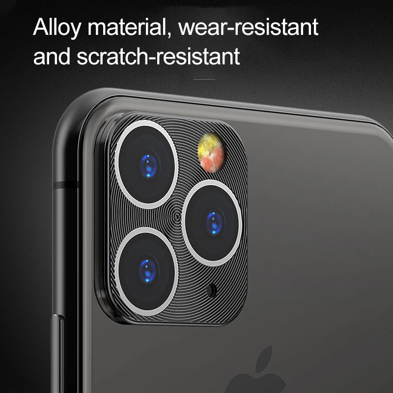 Для iPhone 11 Pro Max задняя камера чехол с металлическим кольцом 360 Полное покрытие