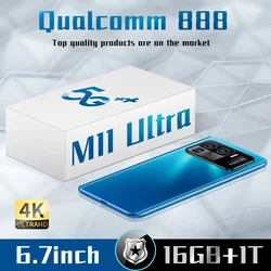Global Version Smartphone XIOA M11 Ultra 5G 16GB 1TB Snapdragon 888 7.3 Inch Cellphone 6800mAh 4G LTE Mobile Phone Unlock