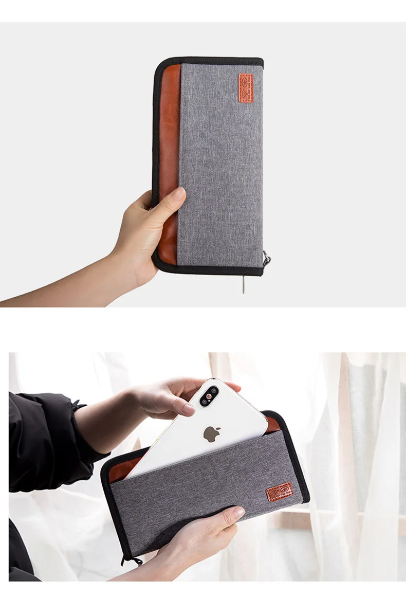 New Multi-Function Passport Package Rfid Anti-Theft Card Package Id Package Long Travel Passport Wallet Clip  TNT68 (8)