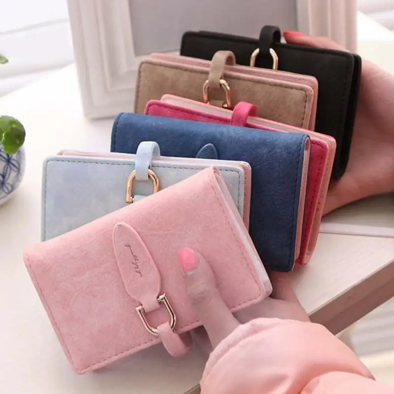 

Women Wallet Candy Color PU Leather Purse Card Case ID Credit Card Holder Business Card Holder Bag Wallet High Quality 20 Card S