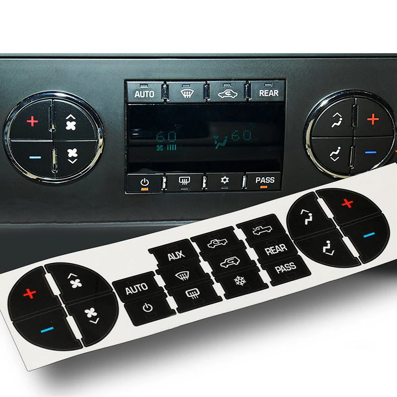

Car Dash Button Stickers Kit Decals Replacement For Chevrolet GMC Tahoe Decors
