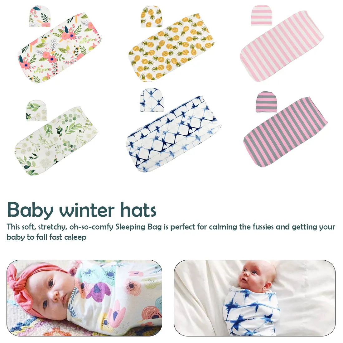 Детское Пеленальное Одеяло+ шапка конверт для Новорожденных Обертывание хлопковые пеленки мешок постельные принадлежности