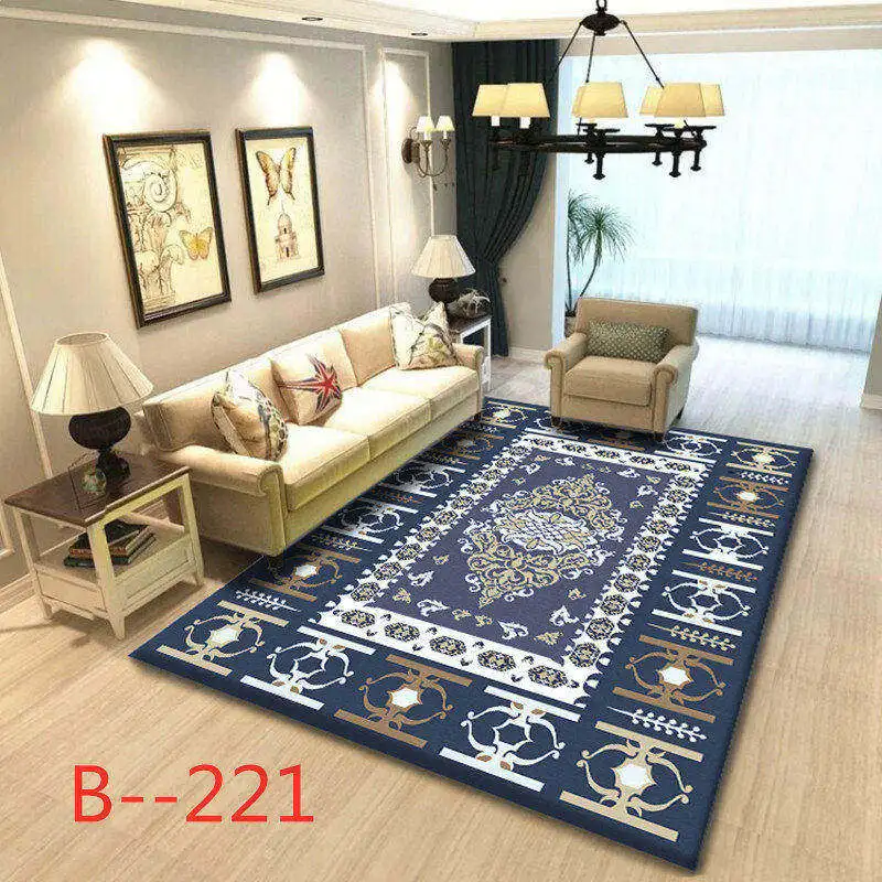 B-221 European Style Living Room Pad Jacquard Carpet Foyer Home Mat Door Mats Coffee Table Non-slip Carpet Customize - Цвет: B-221