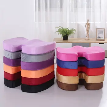 

Car Cushion Slow Rebound Memory Foam Pillow for Tailbone Pain Sciatica Coccyx Pillow Black Short Plush Many Colors