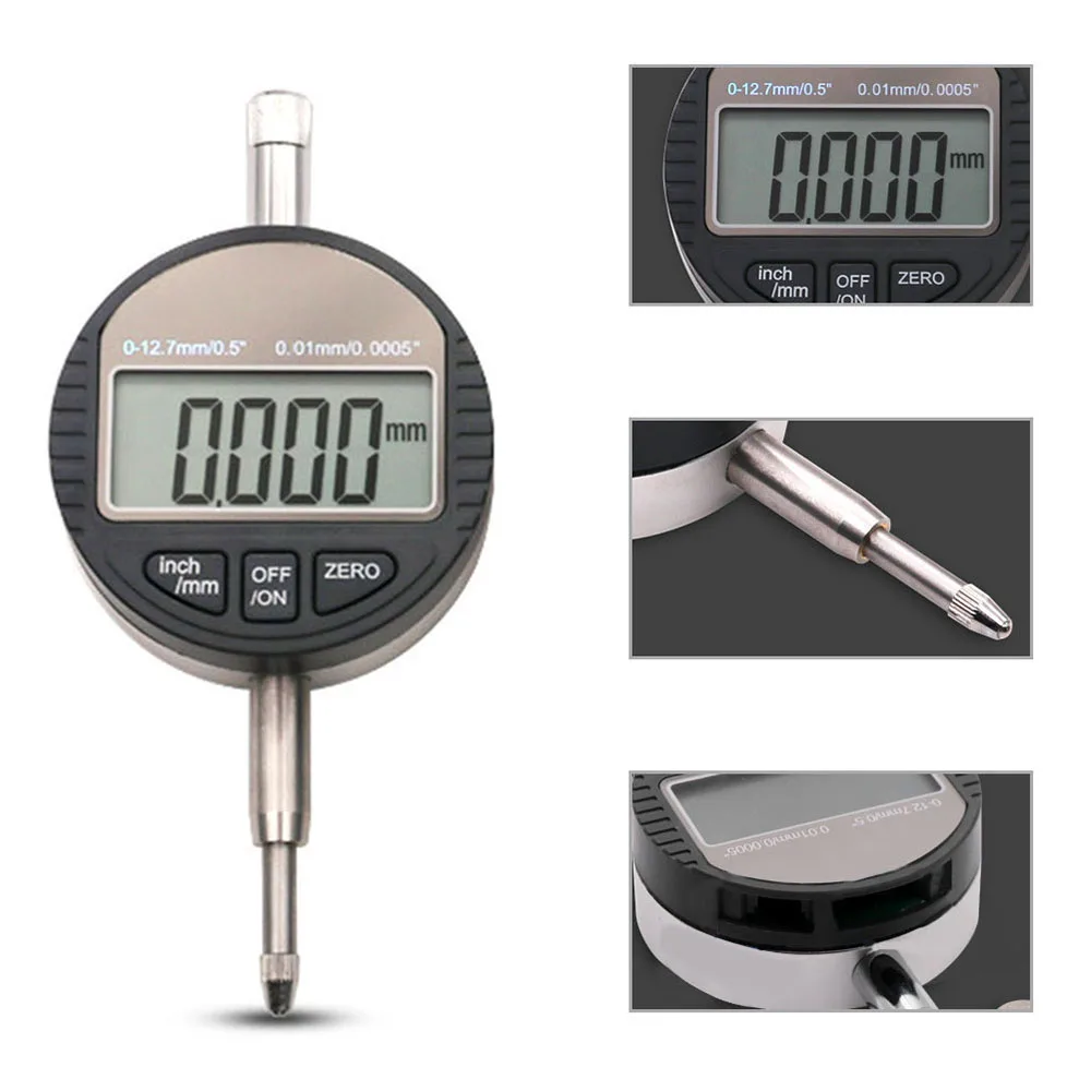 

0.001mm Electronic Micrometer 0.00005" Digital Micrometer Metric/Inch Range 0-12.7mm/0.5" Dial Indicator Gauge With Retail Box