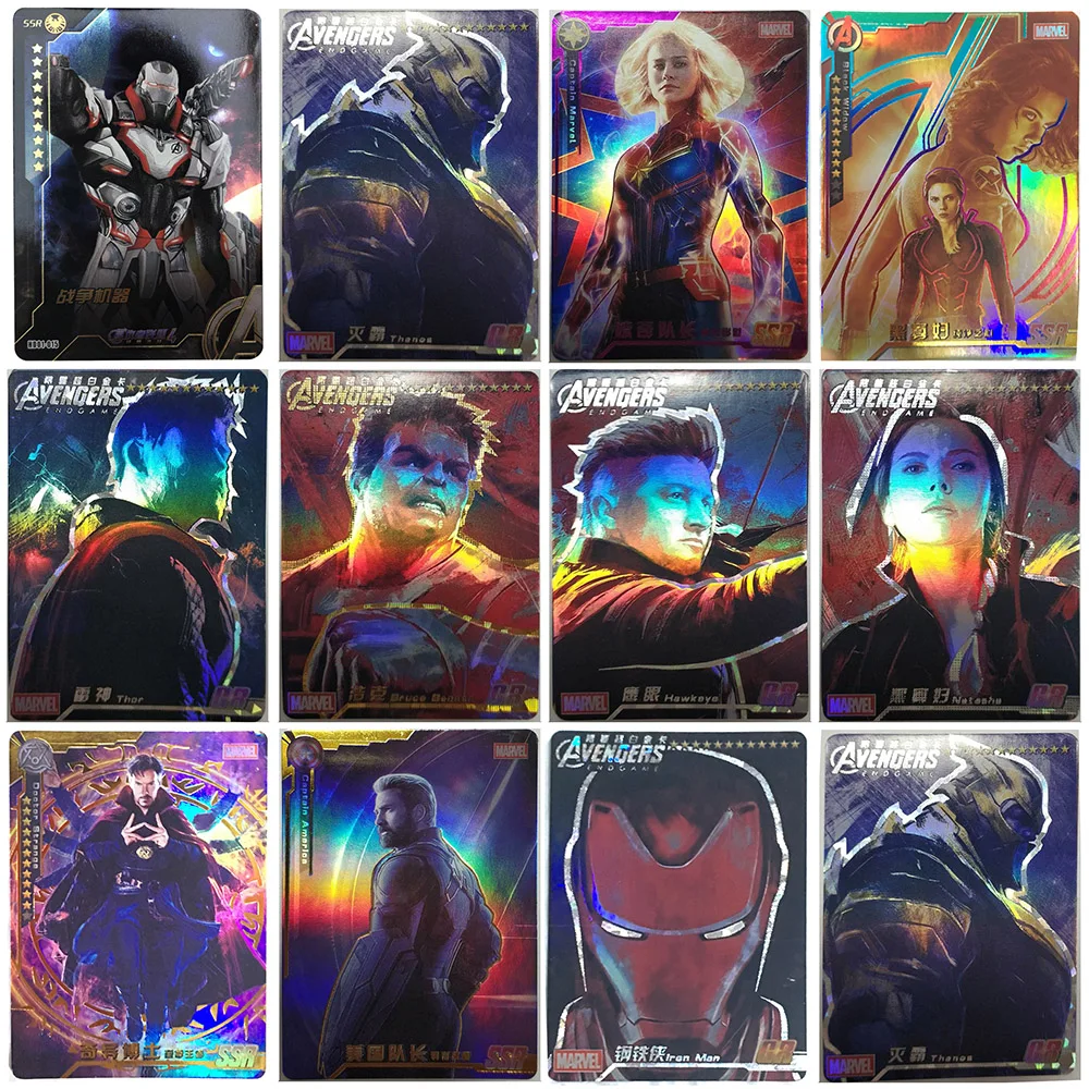 

Avengers End Game Boards Shining Cards Table Card Flash Collections Marvel Legends Figure Super Heroes 240pcs/box