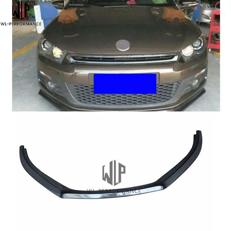 Scirocco разветвитель из углеродного волокна для переднего бампера, спойлер для кузова автомобиля, комплект для Volkswagen Scirocco 15-up, для стайлинга автомобиля