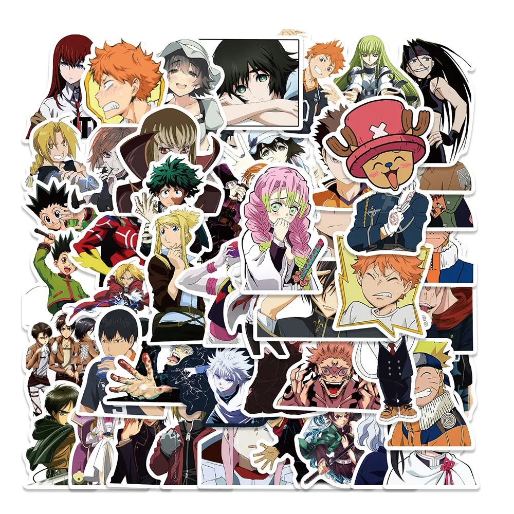 10/50pcs Japan Mix Anime Stickers Cartoon Waterproof Skateboard Guitar Laptop Luggage Bicycle Classic Graffiti Sticker Kids Toys | Игрушки и