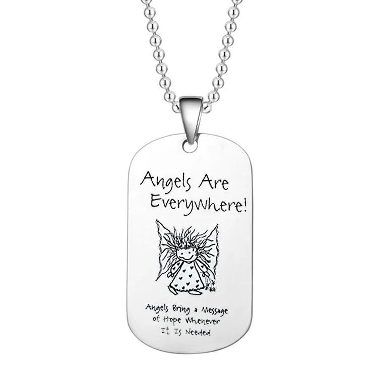 angel are everywheie Персонализированный брелок с биркой для собак из нержавеющей стали, брелок для ключей, подарок для лучшего друга, семьи, мужчин и женщин, брелок для ключей, роскошные аксессуары для ключей - Цвет: angel are everywheie