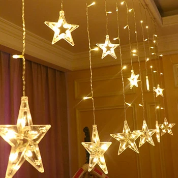 

Modern Home Decor Pendant Light Curtain LED String Garland 220V Icicle Drop Starry LED Foyer Wedding Ceiling Holiday Night Lamp