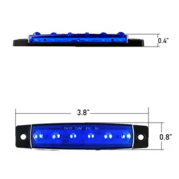 

8pcs Blue 6 LED Rock Lights Underbody Light High Brightness LED Bulbs Universal For Jeep Offroad Truck UTV ATV Boat DC 12V-24V