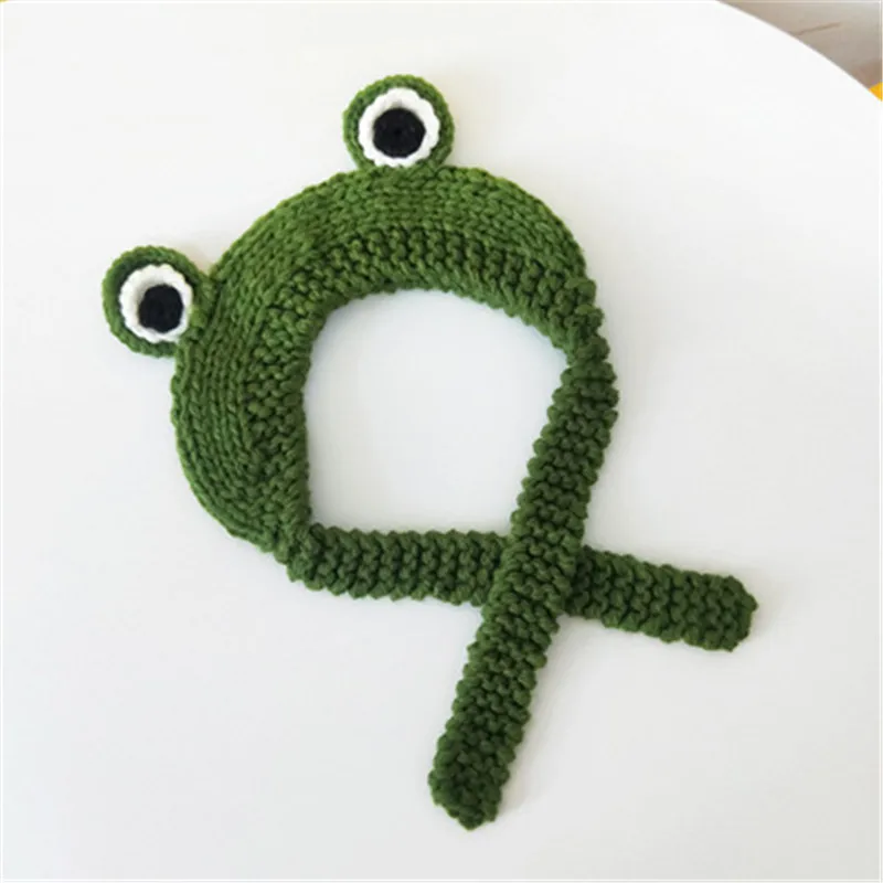 Cute Wool Earmuffs Children Winter Warmer Cartoon Frog Retro Thick Knit Lace Bag Earmuffs Kids Lovely Animal Eyes Lace Cap Girls