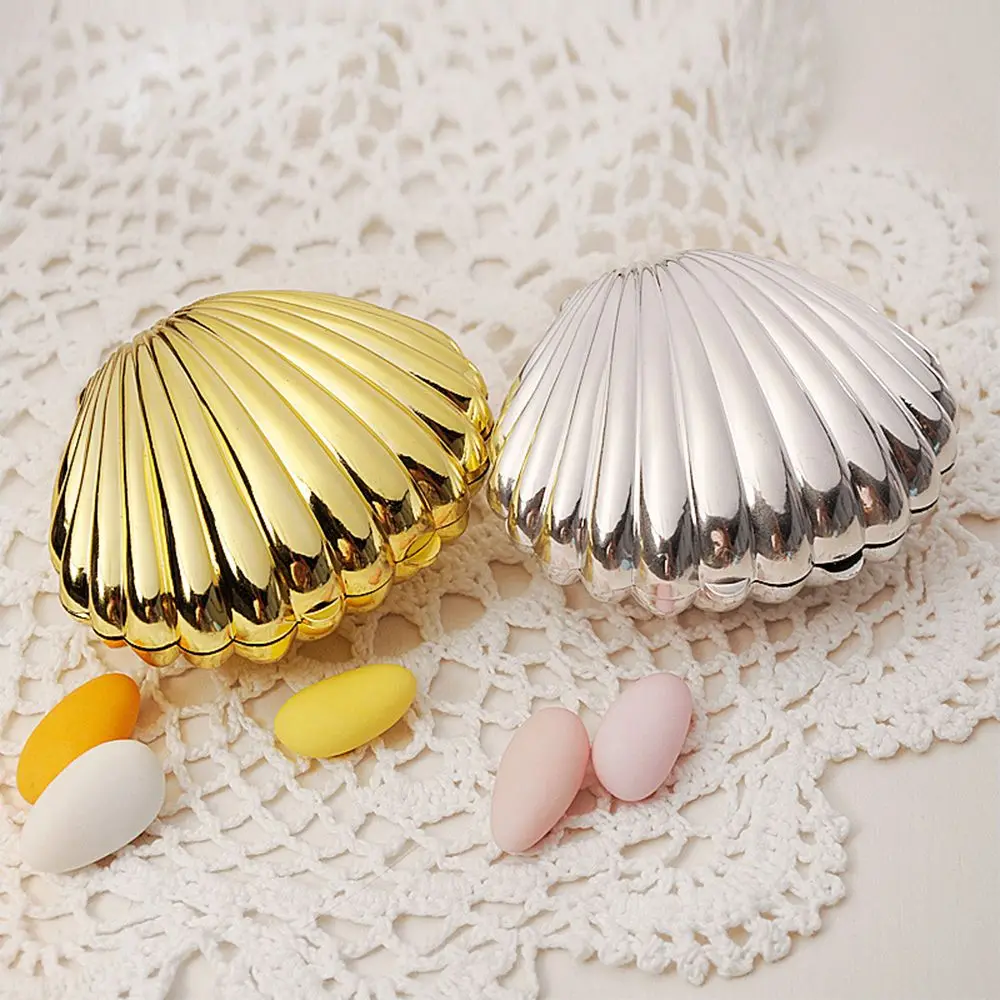 New Design 1 Piece Lovely Shell Shape Plastic Candy Box Jewelry Box Wedding Daily Pearl Box 3