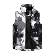 Детские зимние жилеты с Для мужчин белые парки с гусиным пухом, куртка Для мужчин жилет с воротником-стойкой и пальто для снежной погоды с Пуховики и парки пальто Размеры M-XXXXL