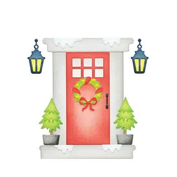 

2020 New Door Light Decorative Metal Cutting Die DIY Scrapbooking Hollow Door frame Embossing Craft Stencil Handmade Tool Mould