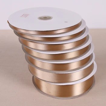 

100 Meters 6mm-50 mm Wide Champagne Satin Ribbon Festive Events Supplies Wedding Party Decoration Polyester Silk Ribbons