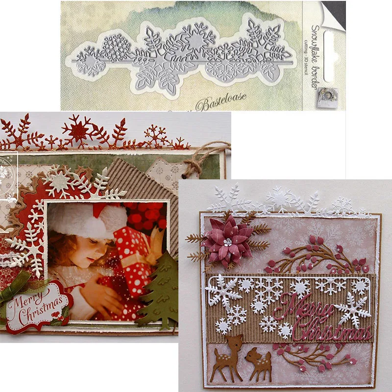 

2020 Christmas New Dies Snowflake Metal Cutting Dies Scrapbook Stencil Template Embossing Folder for Card Making Album Deocr DIY