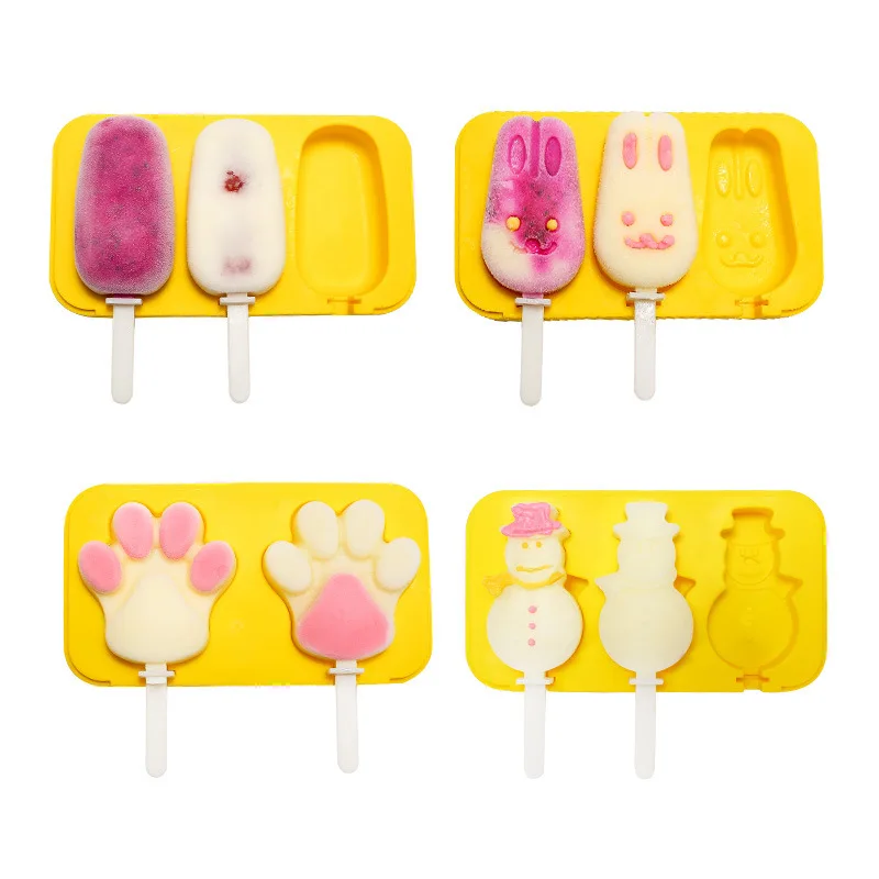 

Silicone household popsicle mold popsicle mold Double connected ice cream mold