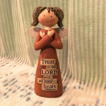 

GOD CHRISTIAN CRAFTS ANGEL STATUE CREATIVE CUTE RESIN SMALL DECORATION FAMILY DECORATION HOLIDAY GIFT CHRISTMAS SCULPTURE