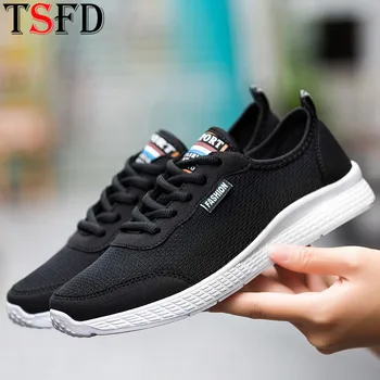 

Platform Male Sneakers Ultralight Sport Shoes Male Breathable Running Shoes for Men Non-slip Black Sports Shoe Big Size 35-50 V7