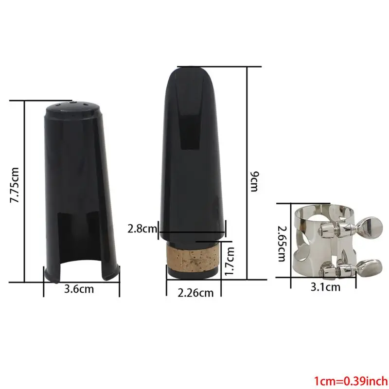 Clarinet Mouthpiece Kit with Ligature,one Reed and Plastic Cap~black 27RD