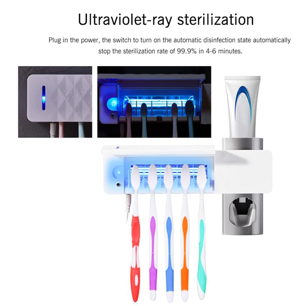 Антибактериальная зубная щетка UV держатель путешествия автоматическая электрическая зубная щетка держатель ящик для хранения кронштейн питаемые через USB порт Аксессуары для ванной комнаты